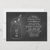 Invitation chalkboard amour coeur mason bocal mariage (Devant)