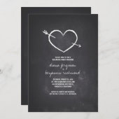 Invitation Chalkboard amour coeur rustique dîner de répétitio (Devant / Derrière)