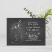 Invitation chalkboard amour coeurs mason jar nuptiale douche (Debout devant)