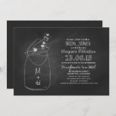 Invitation chalkboard amour coeurs mason jar nuptiale douche (Devant / Derrière)