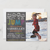 Invitation Chalkboard Anniversaire Trampoline Party Invitatio (Devant)