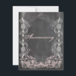 Invitation Chalkboard Antique Pink Floral Mariage Annonce<br><div class="desc">Chalkboard Antique Pink Floral Fête des mariées - panneau de craie noire texturé avec craie apparaissant texte- pour ce mariage Chalkboard élégant décontracté mais tendance pour un look formel mais décontracté,  chic mais campagnard - idéal pour le mariage romantique à l'ancienne.</div>