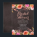 Invitation Chalkboard Aquarelle Fête des mariées florale<br><div class="desc">Doté de roses délicats d'aquarelle encadrant vos détails de douche nuptiale sur un arrière - plan chic shabby. Personnalisez avec vos informations spéciales de douche nuptiale en lettres blanches chic. Conçu par Thisisnotme©</div>