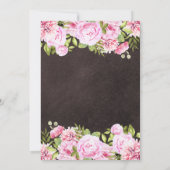 Invitation Chalkboard Aquarelle Fête des mariées florale (Dos)