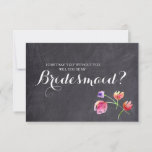 Invitation Chalkboard Aquarelle Florale demande de servante<br><div class="desc">Elle est si spéciale pour vous et vous ne pouvez pas imaginer votre journée spéciale sans l'avoir à vos côtés. Personnalisez-le avec cette conception de carte personnalisée.</div>