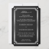 Invitation Chalkboard Argent traditionnel Mariage islamique (Devant)