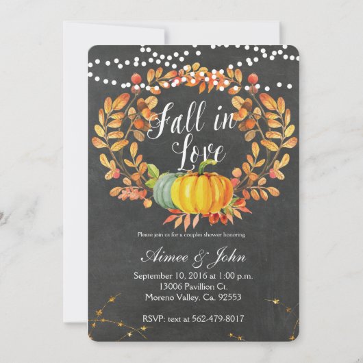 Invitation Chalkboard automne (Devant)