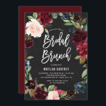 Invitation Chalkboard Automne Floral Wreath Bridal Brundal Br<br><div class="desc">Célébrez la mariée d'être avec cette invitation rustique de brunch floral. Il présente des illustrations d'aquarelle de couronnes florales bordeaux, rousses et bleues sur un arrière - plan en faux tableau de bord. Cette invitation à la douche nuptiale fleurie est parfaite pour les événements d'automne et de boho. L'arrière de...</div>