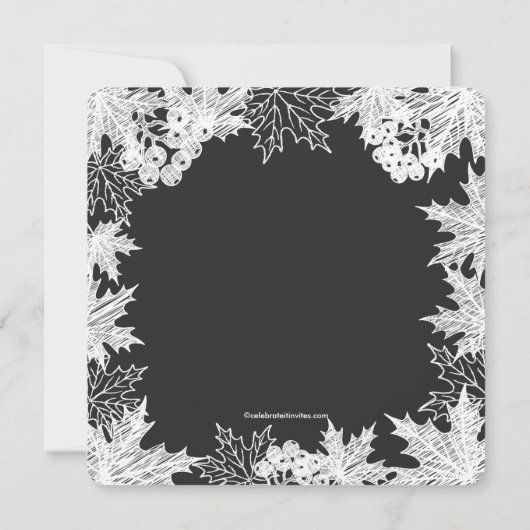 Invitation Chalkboard Automne quitte l'invitation de la douch (Dos)