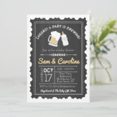 Invitation Chalkboard Baby brasse Baby shower, bulles (Debout devant)