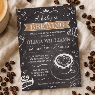 Invitation Chalkboard Baby est en train de brasser Baby showe