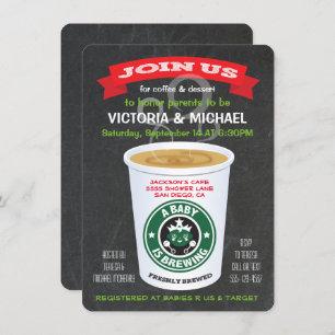 Invitation Chalkboard Baby est en train de brasser Baby showe