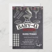 Invitation Chalkboard Baby-Q Grill Baby shower (Devant)