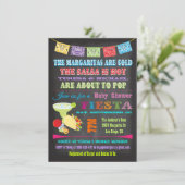 Invitation Chalkboard Baby shower mexicain d'adoption Fiesta (Debout devant)