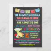 Invitation Chalkboard Baby shower mexicain d'adoption Fiesta (Devant)