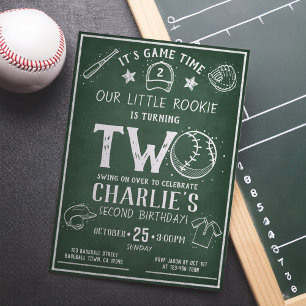 Invitation Chalkboard Baseball moderne Toute l'étoile 2e anni