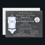 Invitation Chalkboard Basketball Lingerie Douche Bachelorette<br><div class="desc">Chalkboard Basketball et Lingerie,  Fête des mariées Bleue,  Bachelorette Party Invitations,  parfait si votre mariée est un fan de basket et aime le basket-ball.</div>