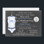 Invitation Chalkboard Basketball Lingerie Douche Bachelorette<br><div class="desc">Chalkboard Basketball et Lingerie,  Fête des mariées Bleue,  Bachelorette Party Invitations,  parfait si votre mariée est un fan de basket et aime le basket-ball.</div>