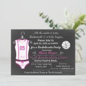 Invitation Chalkboard Basketball Lingerie Douche Bachelorette (Debout devant)