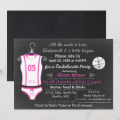 Invitation Chalkboard Basketball Lingerie Douche Bachelorette (Devant / Derrière)