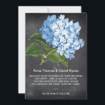 INVITATION CHALKBOARD BLUE HYDRANGEA MARIAGE PERSONNALISÉ<br><div class="desc">CHALKBOARD BLUE HYDRANGEA PERSONNALISÉ LES INVITATIONS DE MARIAGE. Conçues pour un été ou un mariage de automne, ces invitations de mariage Chalkboard moderne disposent d'une grande hydrangée bleue sur un faire-part de mariage arrière - plan design de tableau noir avec une formulation faire-part de mariage moderne est un modèle faire-part...</div>