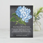 INVITATION CHALKBOARD BLUE HYDRANGEA PERSONNALISÉ MARIAGE INV (Debout devant)