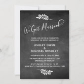 Invitation Chalkboard & Botanique Nous Nous Sommes Mariés Réc (Devant)