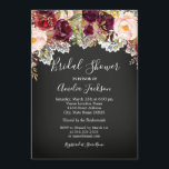 Invitation Chalkboard Bourgogne Floral Dentelle Fête des mari<br><div class="desc">Plus jolies invitations de douches nuptiales florales dans le Little Bayleigh Store!</div>