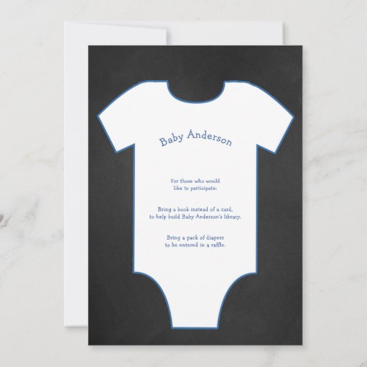 Invitation Chalkboard Bow Cravate Sous-shirt garçon Baby Spri (Dos)