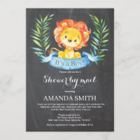 Chalkboard Boy Lion Baby shower par Mail Invitatio