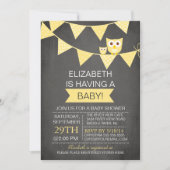 Invitation Chalkboard Bunl Chouette Baby shower neutre (Devant)