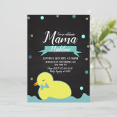 Invitation Chalkboard Canard Aquatic Faux Gold Boy Baby showe (Debout devant)