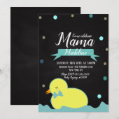Invitation Chalkboard Canard Aquatic Faux Gold Boy Baby showe (Devant / Derrière)