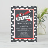 Invitation Chalkboard C'est un garçon ! Baby shower des Boys  (Debout devant)