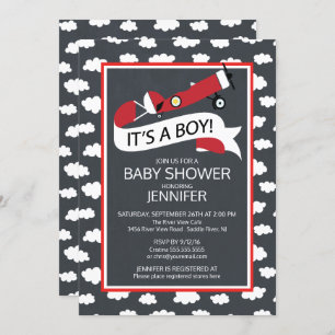 Invitation Chalkboard C'est un garçon ! Baby shower des Boys