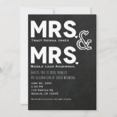 Invitation Chalkboard Chalk Mme. & Mme Mariage Fiançailles (Devant)
