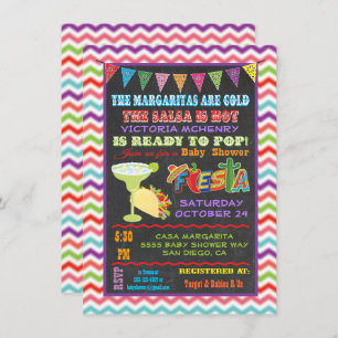 Invitation Chalkboard Chevron Baby shower mexicain Fiesta