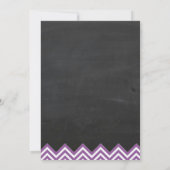 Invitation Chalkboard Chevron Fête de l'mariée violet (Dos)