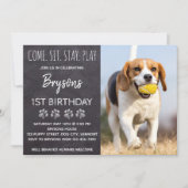 Invitation Chalkboard Chien chiot Anniversaire (Devant)