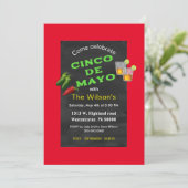 Invitation Chalkboard Cinco de Mayo (Debout devant)