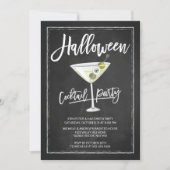 Invitation Chalkboard Cocktail Party Halloween (Devant)