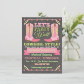 Invitation Chalkboard Cowgirl Bachelorette Week-end Getaway (Debout devant)