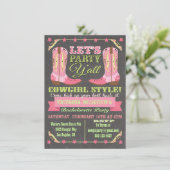 Invitation Chalkboard Cowgirl Western Bachelorte Party (Debout devant)