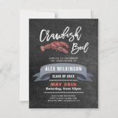Invitation Chalkboard Crawfish Boil 3 Photo Graduation Party (Devant)