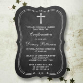 Invitation Chalkboard Croix Sainte Communion Ou Confirmation