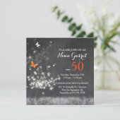Invitation Chalkboard Dandelion 50e anniversaire fête (Debout devant)