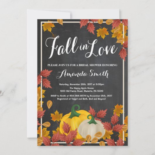 Invitation Chalkboard de l'invitation de la douche nuptiale d (Devant)