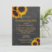 Invitation Chalkboard de tournesol automne au foyer (Debout devant)