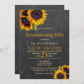 Invitation Chalkboard de tournesol automne au foyer (Devant / Derrière)