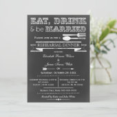 Invitation Chalkboard Dîner de préparation à la boisson invit (Debout devant)